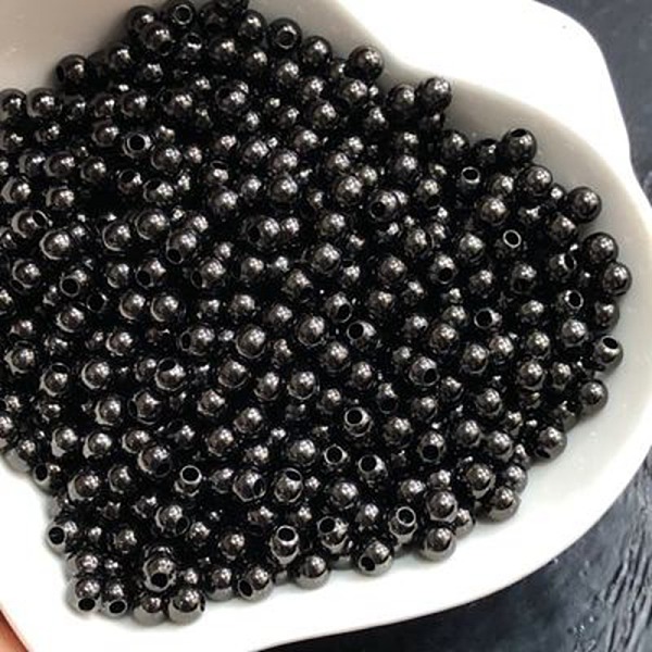 

PandaHall Brass Beads, Long-Lasting Plated, Round, Black, 1/8 inch(3mm), Hole: 1mm Brass Round