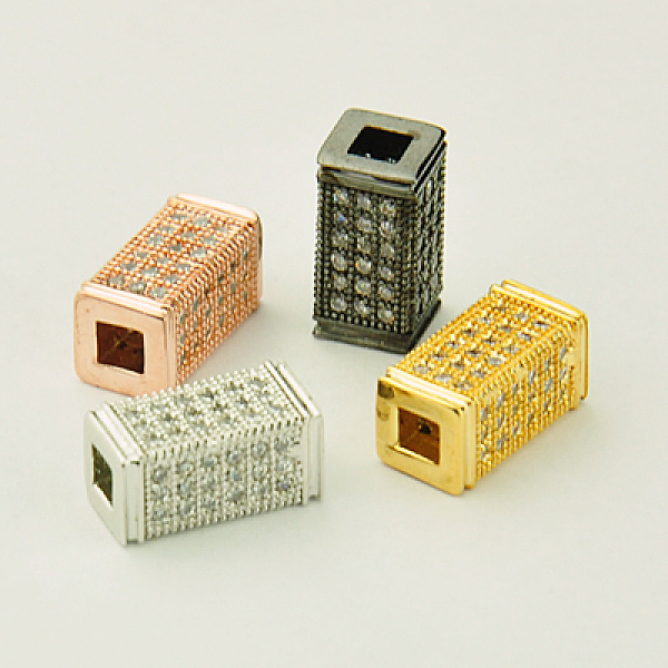 

PandaHall Cubic Zirconia Beads, Cuboid, Mixed Color, 12x8x6mm, Hole: 4mm Brass+Cubic Zirconia Cuboid