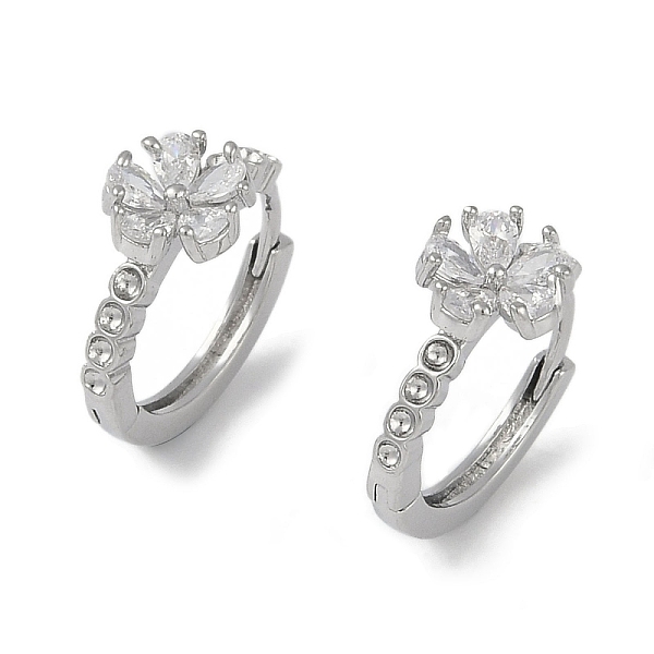 Boucles d'oreilles créoles en verre à fleurs