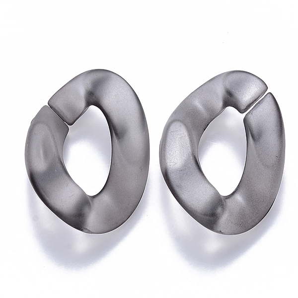 

PandaHall Transparent Acrylic Linking Rings, Quick Link Connectors, for Curb Chains Making, Frosted, Twist, Dark Gray, 30x21x6mm, Inner...