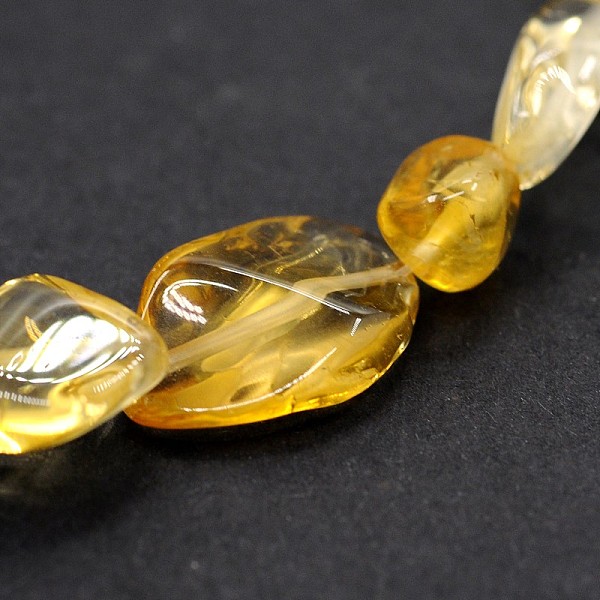 

PandaHall Natural Citrine Bead Strands, Tumbled Stone, Nuggets, Dyed & Heated, 5~19x4~9x3~9mm, Hole: 0.5~1mm, about 15 inch Citrine Nuggets..., Gold