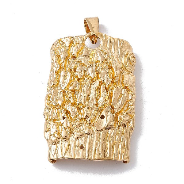 

PandaHall Vacuum Plating 304 Stainless Steel Big Pendants, Tree Bark Charm, Golden, 51x33x7mm, Hole: 8.5x5mm 304 Stainless Steel Others