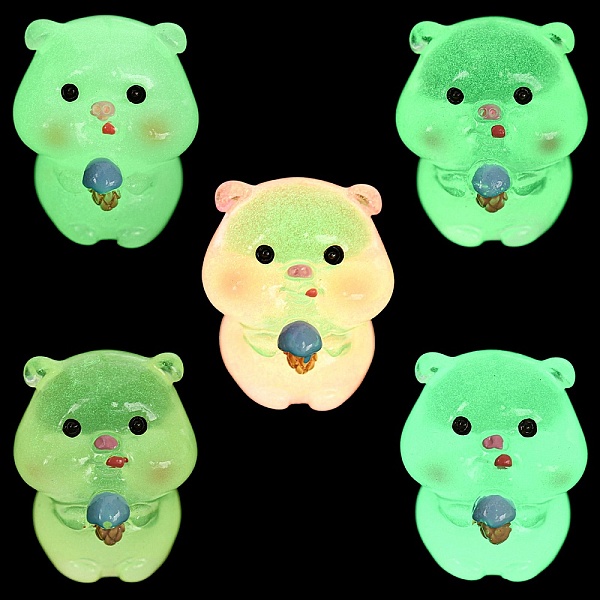 

PandaHall Luminous Resin Pig Display Decoration, Micro Landscape Decorations, Glow in the Dark, Mixed Color, 27x27.5x31mm Resin Pig..., Multicolor