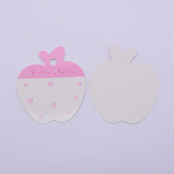 

PandaHall Hair Clip Display Cards, Hanging Dangle Holder Cardboard Tags, Apple, Pink, 75x65x0.5mm, Hole: 7mm Paper Fruit Pink