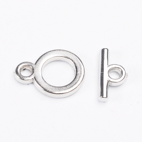 

PandaHall CCB Plastic Toggle Clasps, Jewelry Components, Platinum Color, 18x13x2mm, Hole: 2mm Plastic Ring