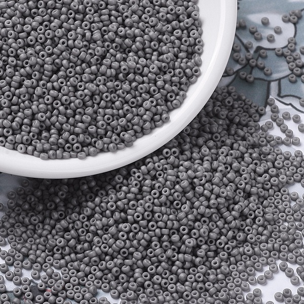 

PandaHall MIYUKI Round Rocailles Beads, Japanese Seed Beads, 11/0, (RR2317) Matte Opaque Gray, 2x1.3mm, Hole: 0.8mm, about 5500pcs/50g Glass...