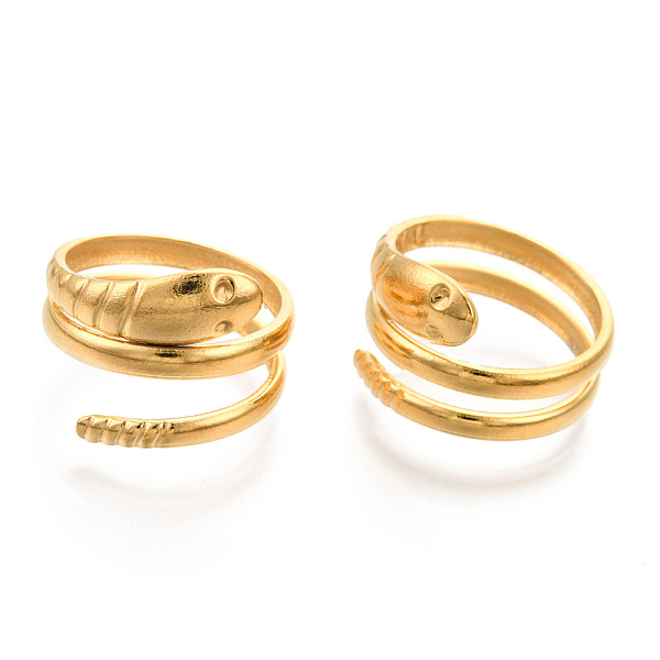 

PandaHall Ion Plating(IP) 304 Stainless Steel Snake Twist Rings, Adjustable Rings, Wrap Rings for Women Girls, Real 18K Gold Plated, US Size...