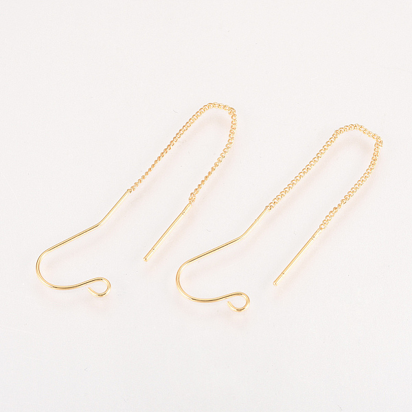 

PandaHall Brass Stud Earring Findings, with Loop, Ear Threads, Nickel Free, Real 18K Gold Plated, 70~72mm, Hole: 2mm, Pin: 0.8mm Brass...