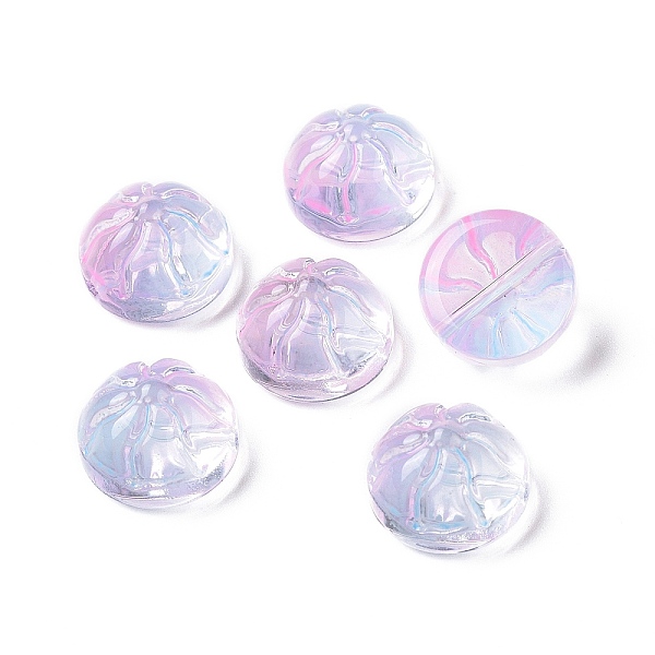

PandaHall Transparent Spray Painted Glass Beads, Steamed Stuffed Bun Shape, Light Sky Blue, 12x8mm, Hole: 1.2mm Glass Food