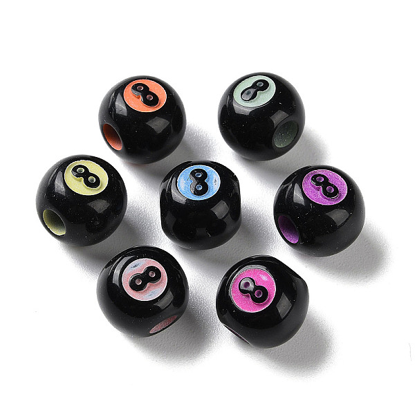 

PandaHall Spray Printed Opaque Acrylic European Beads, Large Hole Beads, Round with Infinity , Mixed Color, 11.5x10mm, Hole: 5mm, about..., Multicolor