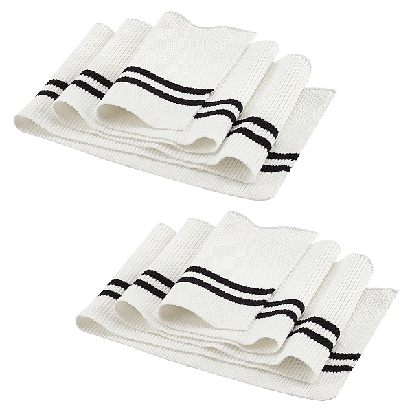 

PandaHall BENECREAT 2Pcs Striped Ribbing Fabric for Cuffs 5.5x37", White Waistbands Collar Cuffs Trim Material with Black Line for Quilting...