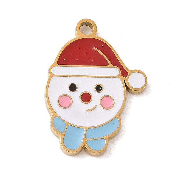 Christmas Themes 304 Stainless Steel Enamel Pendants