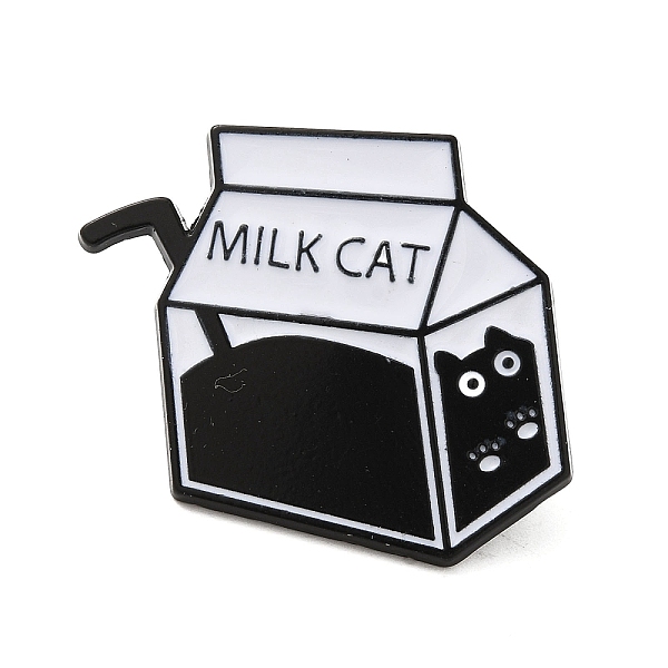 

PandaHall Liquid Cat Enamel Pins, Black Alloy Badge for Backpack Clothes, Drink, 29.5x28.5x1.4mm Alloy+Enamel Drink Black