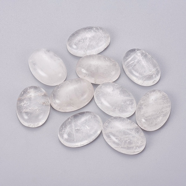 

PandaHall Natural Quartz Crystal Cabochons, Rock Crystal Cabochons, Oval, 40x30mm Quartz Crystal Oval