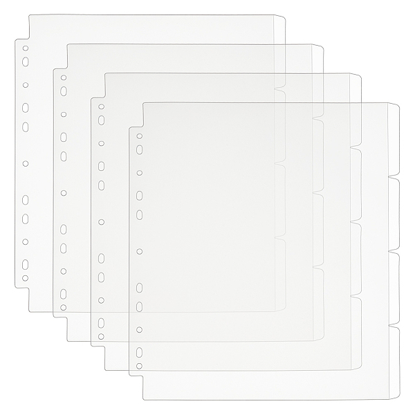

PandaHall SUPERFINDINGS 16 Sheets 4 Tab Plastic Binder Dividers 11 Hole A4 Punch Plastic Index Divider A4 Plastic Binder Index Tab Dividers..., White