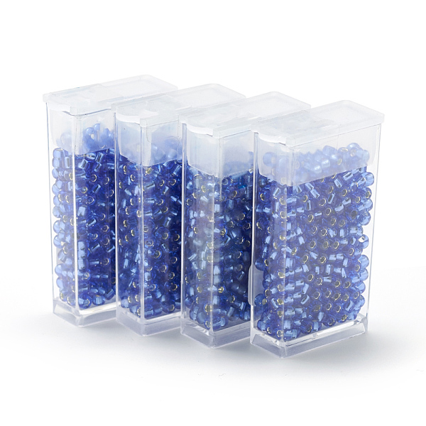 

PandaHall MGB Matsuno Glass Beads, Japanese Seed Beads, 6/0 Silver Lined Glass Round Hole Rocailles Seed Beads, Cornflower Blue, 3.5~4x3mm...