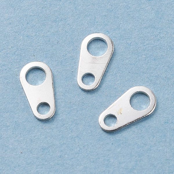 

PandaHall 304 Stainless Steel Chain Tabs, Chain Extender Connectors, Teardrop, Silver, 6x3mm, Hole: 1~2mm 304 Stainless Steel