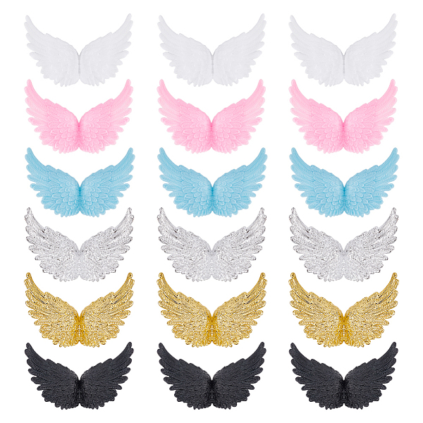 

PandaHall ARRICRAFT 36Pcs 6 Colors Plastic Angel Wings Ornament, Craft Wings, for DIY Christmas Gift, Cake Decoration, Mixed Color, 80x50mm..., Multicolor