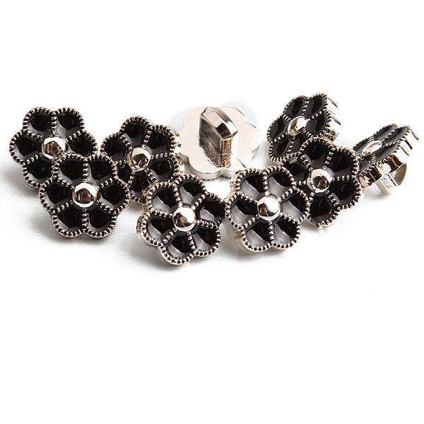 

PandaHall ABS Plastic Shank Buttons, with Enamel, for Garment Accessories, Flower, 11mm Plastic Flower