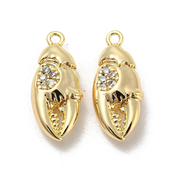 

PandaHall Brass Micro Pave Clear Cubic Zirconia Pendants, Crab Claw Charms, Real 18K Gold Plated, 19x8x5mm, Hole: 1.4mm Brass+Cubic Zirconia...