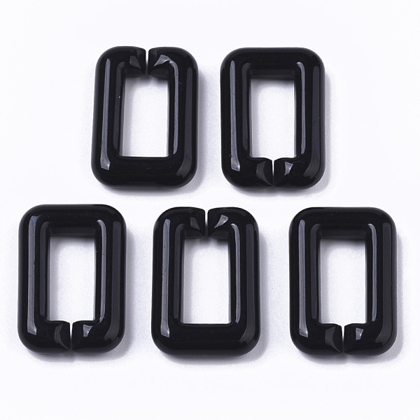 

PandaHall Opaque Acrylic Linking Rings, Quick Link Connectors, For Jewelry Cross Chains Making, Rectangle, Black, 30x20x6mm, Inner Diameter...