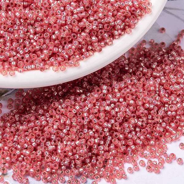 

PandaHall MIYUKI Round Rocailles Beads, Japanese Seed Beads, 15/0, (RR678) Silverlined Flame Red Opal, 1.5mm, Hole: 0.7mm, about 5555pcs/10g...