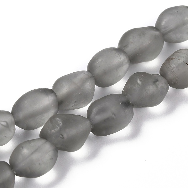 

PandaHall Handmade Lampwork Beads Strands, Frosted Nuggets, Gray, 10x7.5~8x8mm, Hole: 1.2mm, about 40pcs/strand, 15.35 inch(39cm) Lampwork...