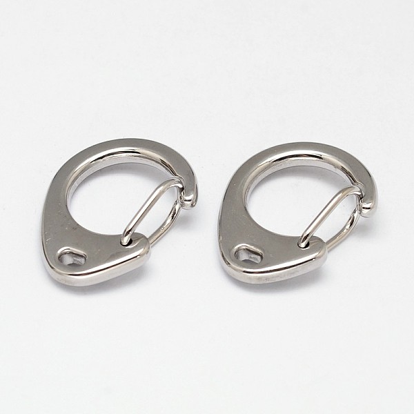 

PandaHall Oval 304 Stainless Steel Keychain Clasp Findings, Snap Clasps, Stainless Steel Color, 24.5x18.5x8mm, Hole: 3x2mm 304 Stainless...