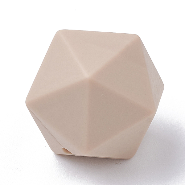 

PandaHall Food Grade Eco-Friendly Silicone Focal Beads, Chewing Beads For Teethers, DIY Nursing Necklaces Making, Icosahedron, Tan..., Orange