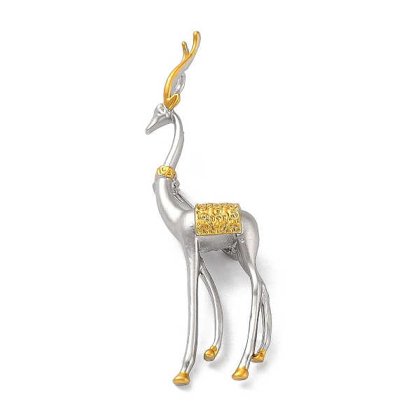 

PandaHall Alloy Brooch, Elk Enamel Pins, Silver, 80x21x14mm Alloy Deer Silver
