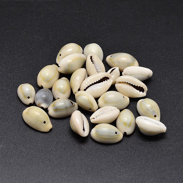 

PandaHall Shell Oval Pendants, Beige, 13~16x9~11x6~8mm, Hole: 1mm, about 860pcs/500g Other Sea Shell Oval Yellow