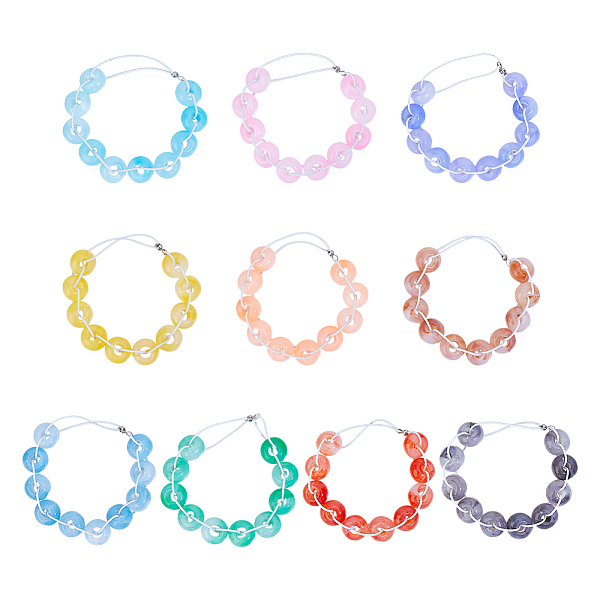 10 pcs 10 couleurs cordons élastiques et perles de golf en acrylique comptent le score de course