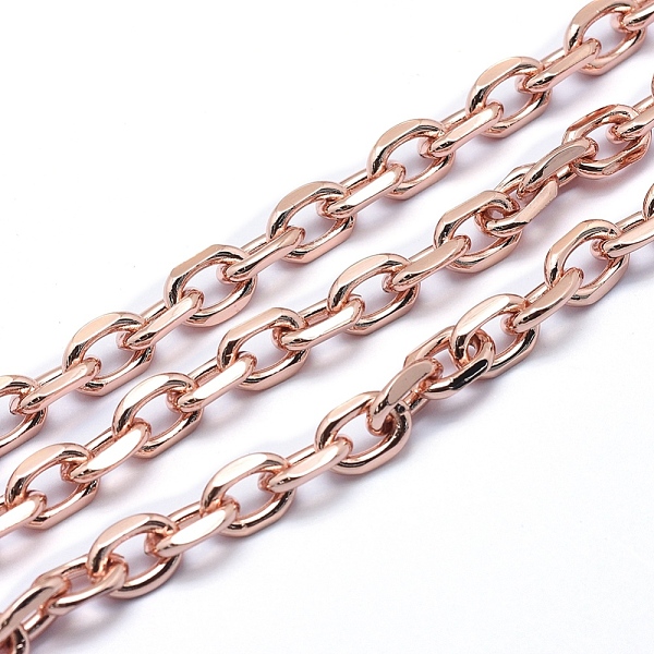 

PandaHall Brass Cable Chains, Diamond Cut Chains, Unwelded, Faceted, Oval, Lead Free & Cadmium Free & Nickel Free, Real Rose Gold Plated...