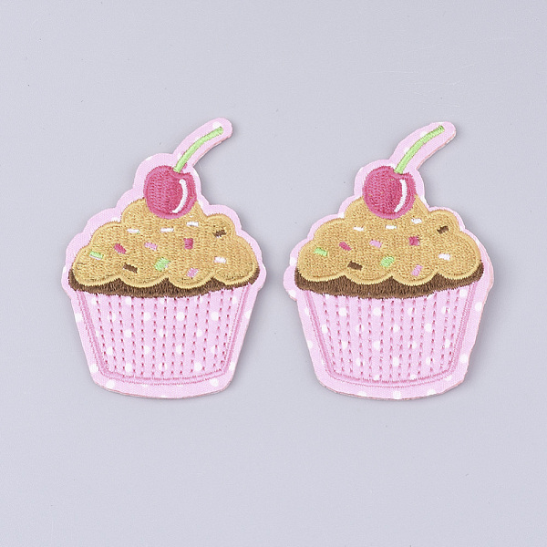 

PandaHall Computerized Embroidery Cloth Iron on/Sew on Patches, Appliques, Costume Accessories, Cake, Colorful, 72x48x1.5mm Cloth Food