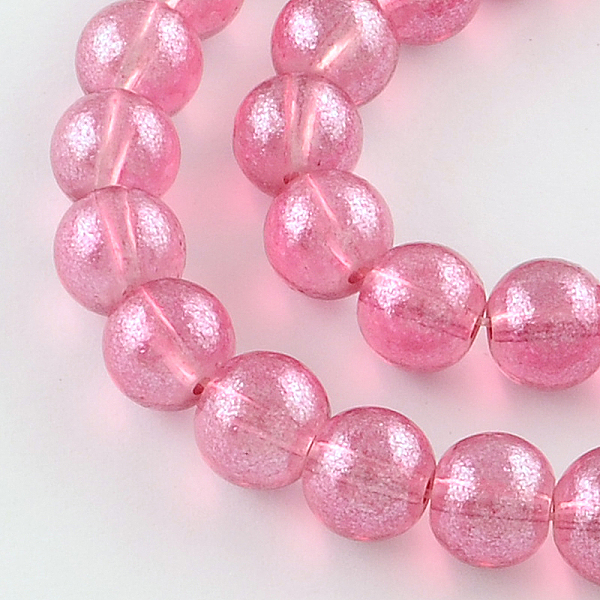 

PandaHall Transparent Spray Painted Glass Bead Strands, Round, Hot Pink, 8mm, Hole: 1.3~1.6mm, about 104pcs/strand, 32.7 inch Glass Round...