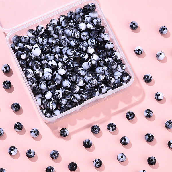300Pcs Opaque Acrylic Beads