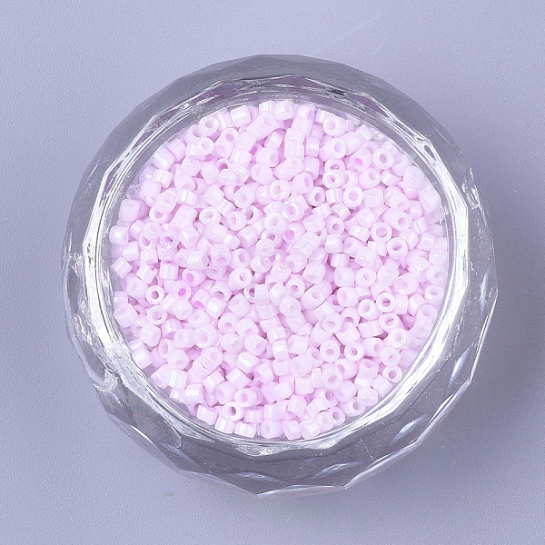 

PandaHall Glass Cylinder Beads, Seed Beads, Ceylon, Round Hole, Pearl Pink, 1.5~2x1~2mm, Hole: 0.8mm, about 8000pcs/bag, about 85~95g/bag...