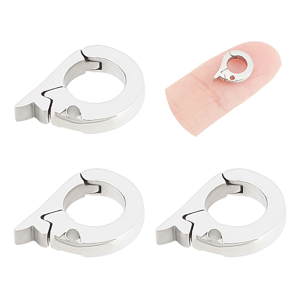 

PandaHall UNICRAFTALE 3Pcs Stainless Steel Fold Over Clasps Hypoallergenic Metal Claw Clasps with 5mm Hole Jewelry Fastener Clasp for...