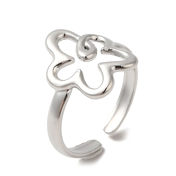 

PandaHall 304 Stainless Steel Open Cuff Rings, Hollow Flower, Stainless Steel Color, Inner Diameter: 18mm 304 Stainless Steel Flower