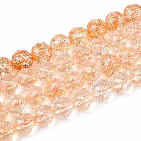 Brins de perles de verre transparentes craquelées