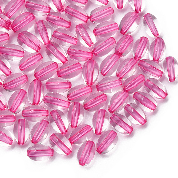 

PandaHall Transparent Acrylic Beads, Oval, Camellia, 9.5x6mm, Hole: 1.5mm, about 2000pcs/500g Acrylic Oval Pink