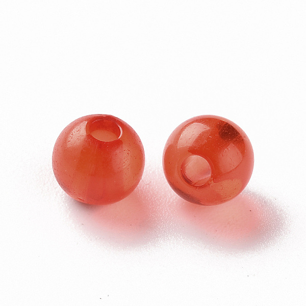 

PandaHall Transparent Acrylic Beads, Round, Red, 6x5mm, Hole: 1.8mm, about 4400pcs/500g Acrylic Round Red