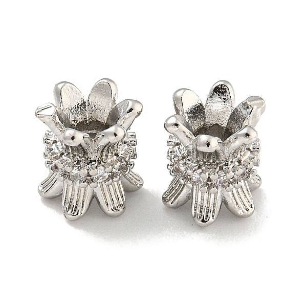 

PandaHall Brass Cubic Zirconia Beads, Long-Lasting Plated, Lead Free & Cadmium Free, Platinum, 8x6mm, Hole: 3mm Brass+Cubic Zirconia Flower..., Clear