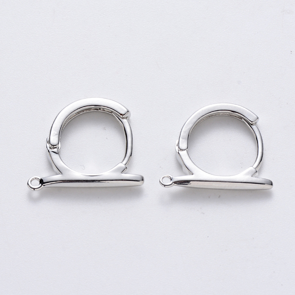 

PandaHall Brass Hoop Earrings Findings, Nickel Free, with Horizontal Loop, Real Platinum Plated, 17x13.5~14.5x2.5mm, Hole: 1mm, Pin...