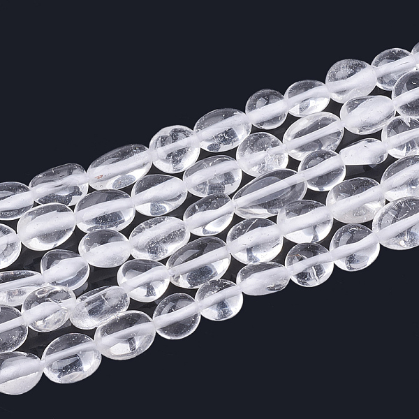 

PandaHall Natural Quartz Crystal Beads Strands, Rock Crystal Beads, Oval, 6~10x6~7x3~5mm, Hole: 1mm, about 55pcs/strand, 15.7 inch Quartz...