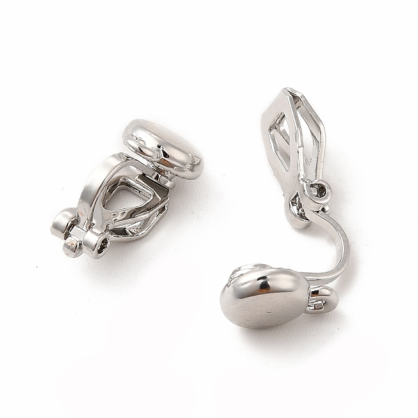 

PandaHall Alloy Clip-on Earring Findings, with Horizontal Loops, Flat Round, Platinum, 15x7x9mm, Hole: 1mm Alloy Flat Round