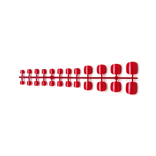 PandaHall Solid Color Plastic Seamless Toe False Nail, Practice Manicure Nail Art Tool, Dark Red, 8~20x7~18x2~6mm, 24pcs/strand. Plastic...