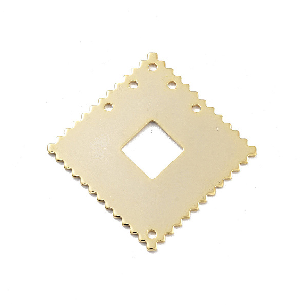 

PandaHall Brass Chandelier Component Links, Rhombus, Cadmium Free & Lead Free, Real 24K Gold Plated, 25x25x0.5mm, Hole: 1.2mm Brass Rhombus