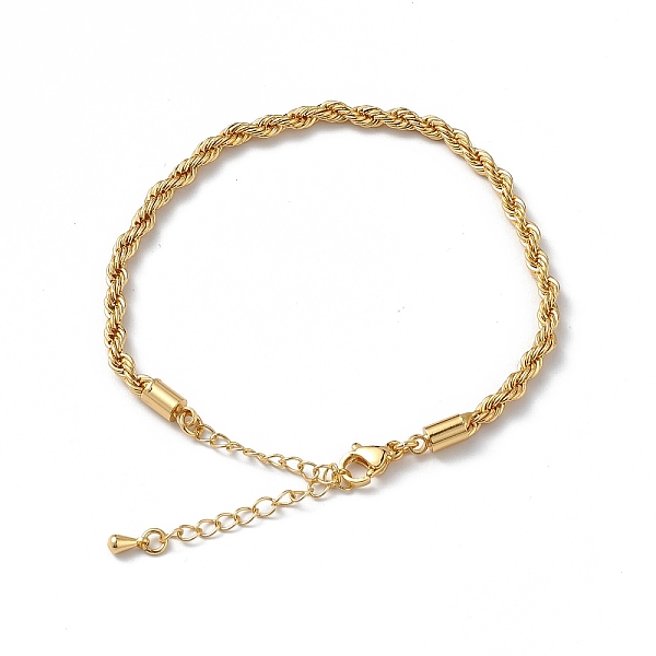 Pulsera De Cadena De Cuerda De Latón Chapado En Rack Para Mujer