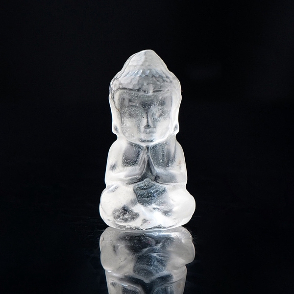 

PandaHall Natural Quartz Crystal Sculpture Display Decorations, for Home Office Desk, Buddha, 14~15x27~28mm Quartz Crystal Others